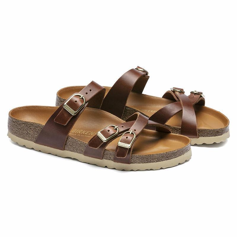 Birkenstock Oiled Læder Franca Dame Kaffe | DK 447ILH